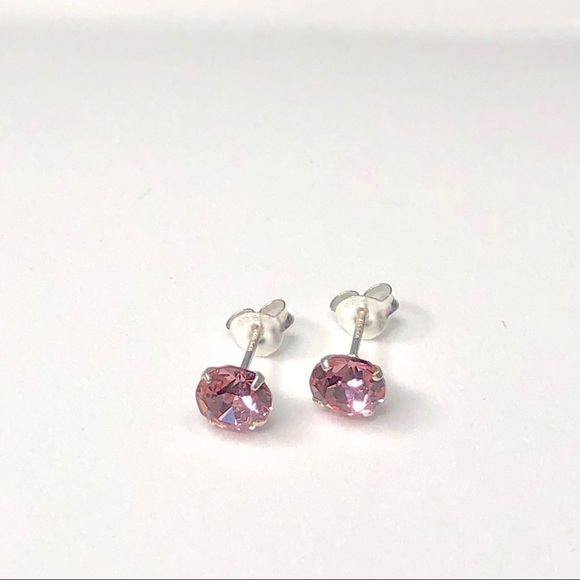 925 Sterling Silver Swarovski Crystal Earrings - Picture 7 of 8